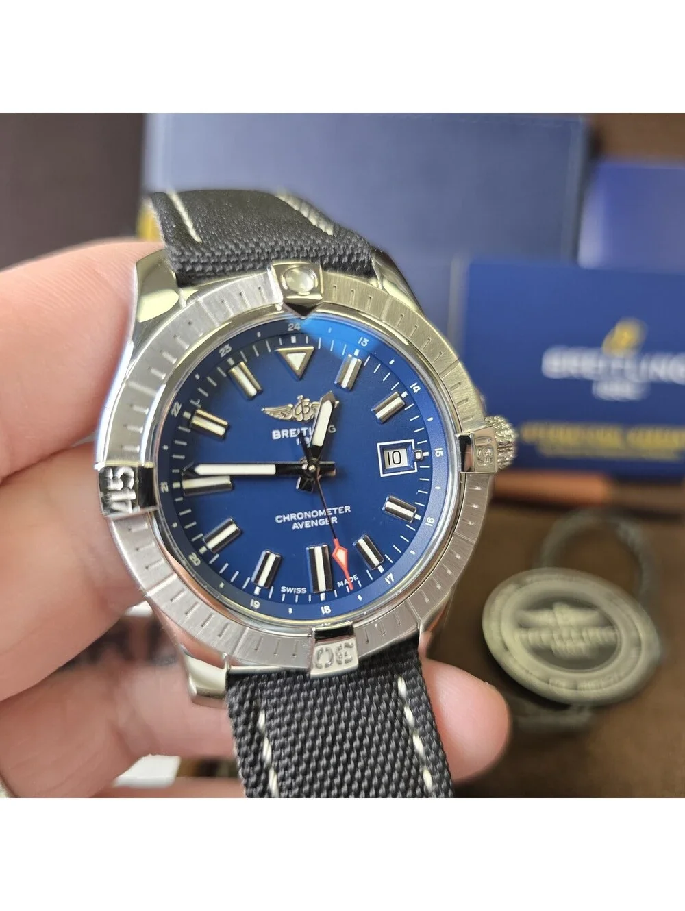 Breitling Avenger Automatic 43 Blue A17318101C1X1 Box, Booklet and Card. MINT